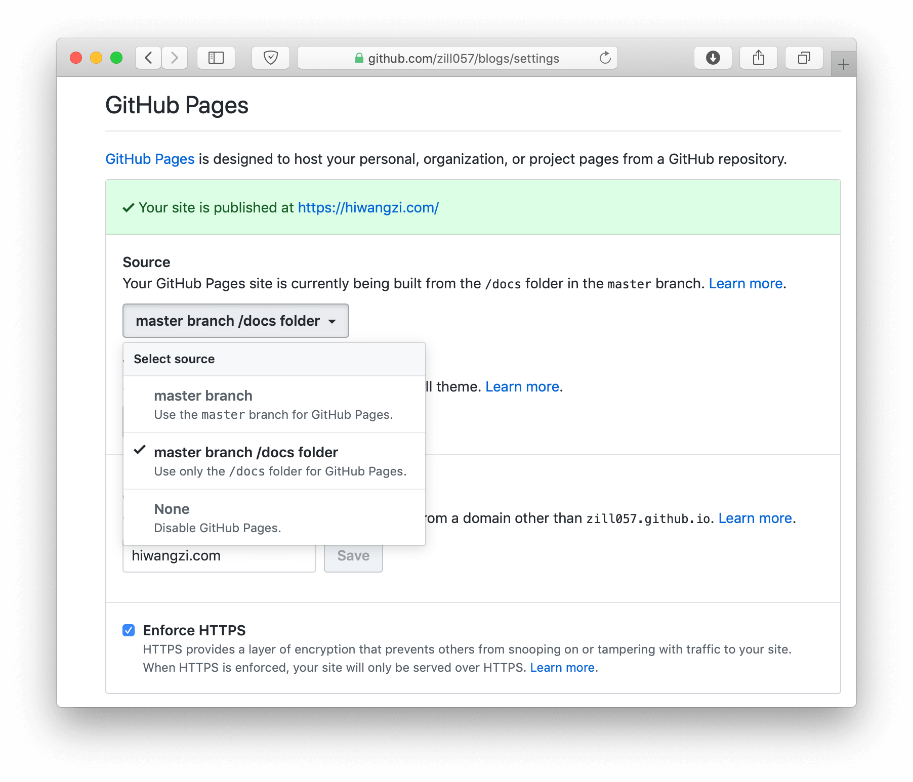GitHub Pages配置方式